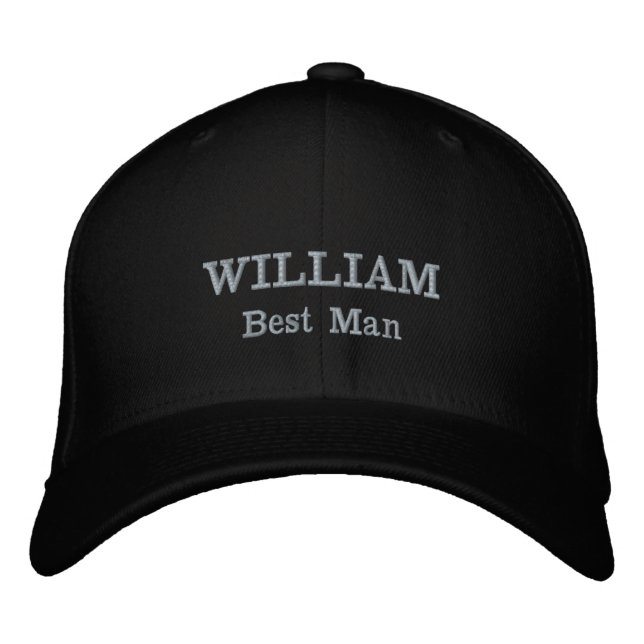 Best Man Gift Simple Classic Timeless Black Grey  Embroidered Hat (Front)
