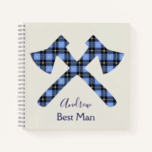 Best Man Grey and Blue double cross axe Notebook