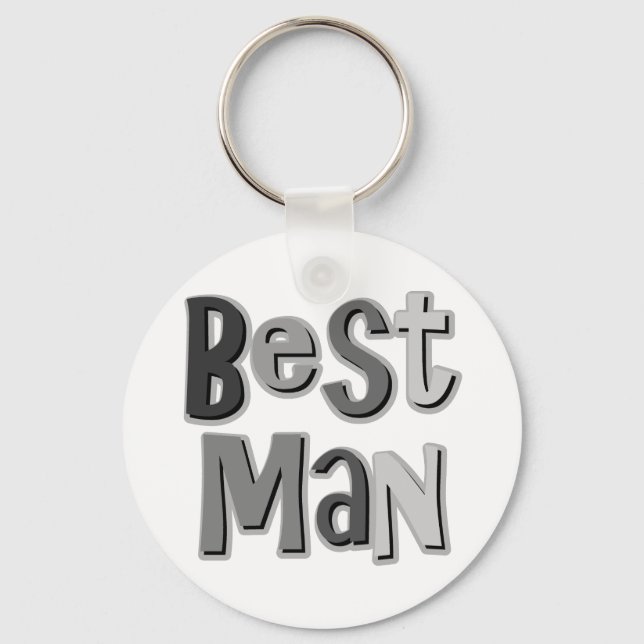 Best Man Grey Keychain (Front)