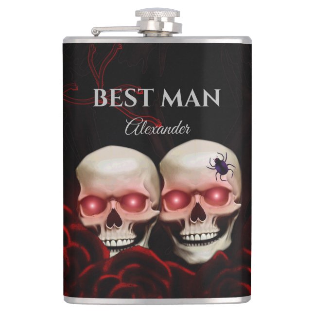 Best man groomsmen gift wedding favour hip flask (Front)