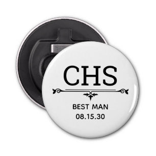 Best Man Initials Bottle Opener