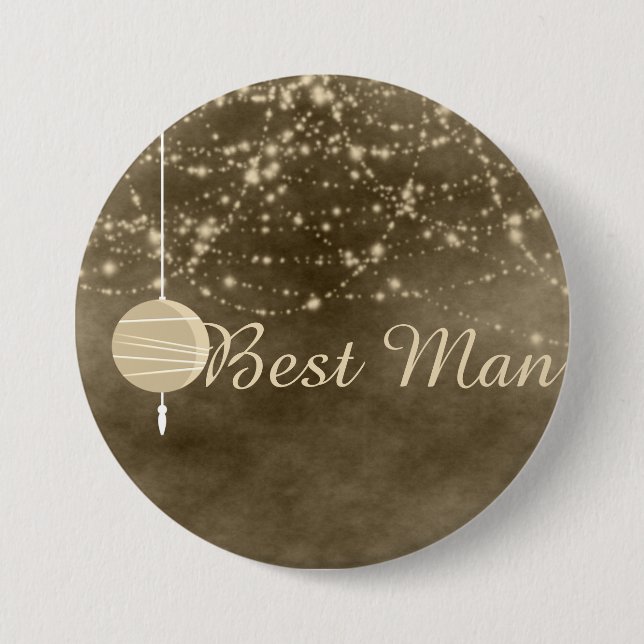 Best Man Ivory Lanterns 3 Inch Round Button (Front)