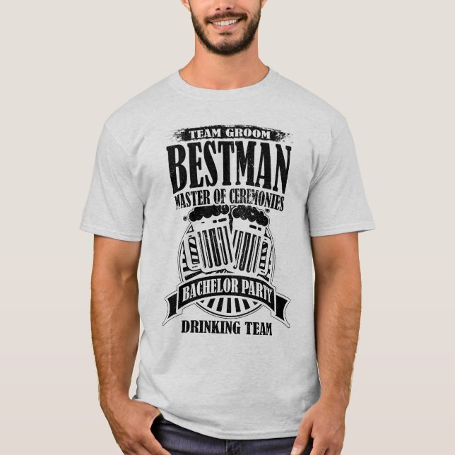 Best Man Master of Ceremonies Groom Bachelor Party T-Shirt (Front)