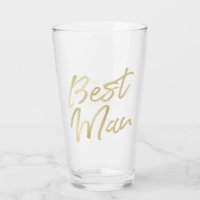 Best Man Modern Gold Brush Script Typography Beer