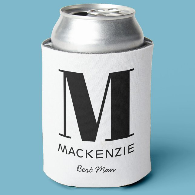 Best Man Monogram Name Can Cooler (Creator Uploaded)