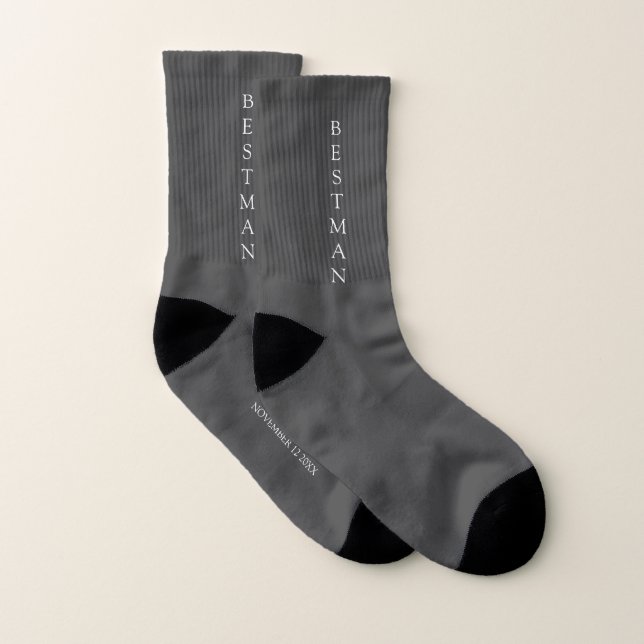 Best Man Name Date Wedding Socks (Pair)
