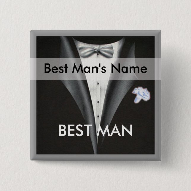 Best Man Name Tag Button (Front)