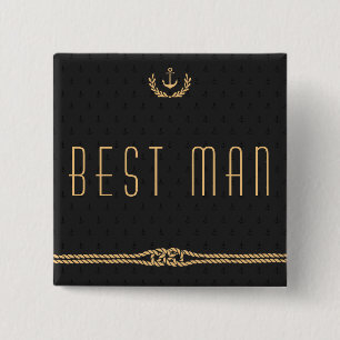 Best Man Nautical Wedding Buttons