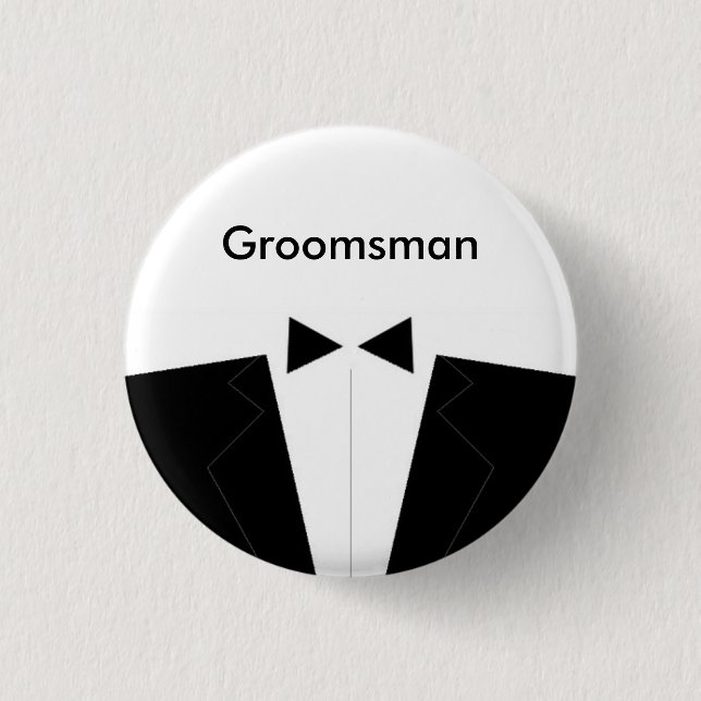 Best Man or Groomsman 1 Inch Round Button (Front)
