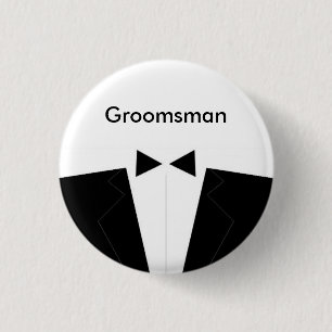 Best Man or Groomsman 1 Inch Round Button