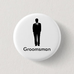 Best Man or Groomsman 1 Inch Round Button
