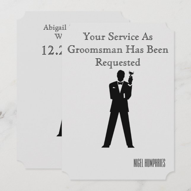 Best Man or Groomsman Invite (Front/Back)