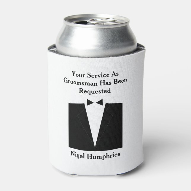 Best Man or Groomsman Invite Can Cooler (Can Front)