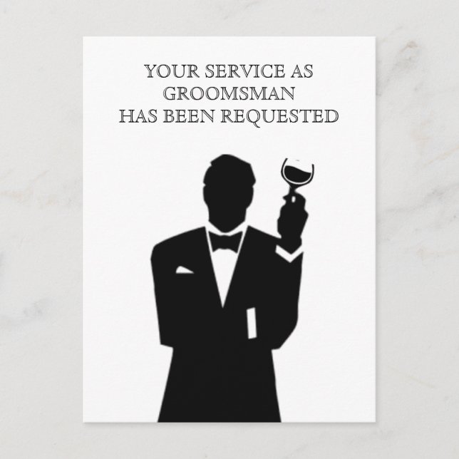 Best Man or Groomsman Postcard Invite (Front)