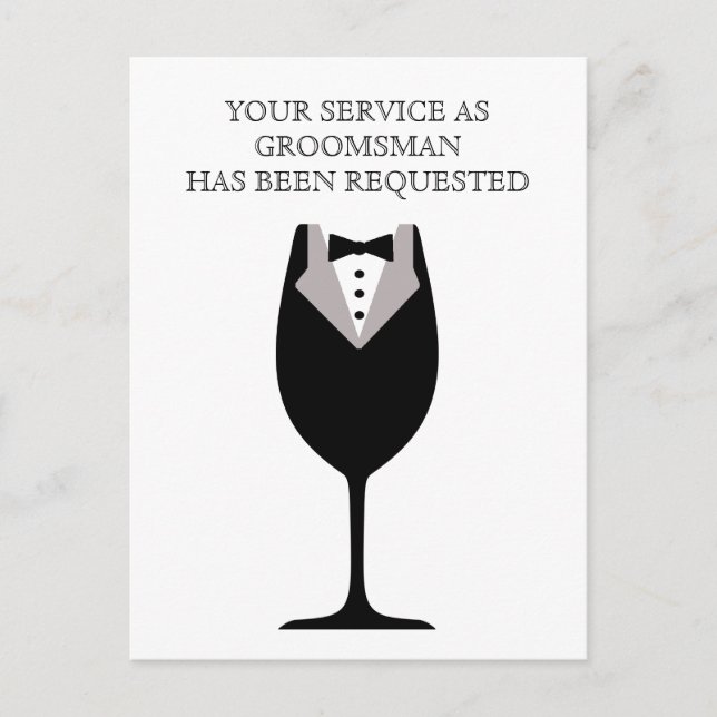 Best Man or Groomsman Postcard Invite (Front)