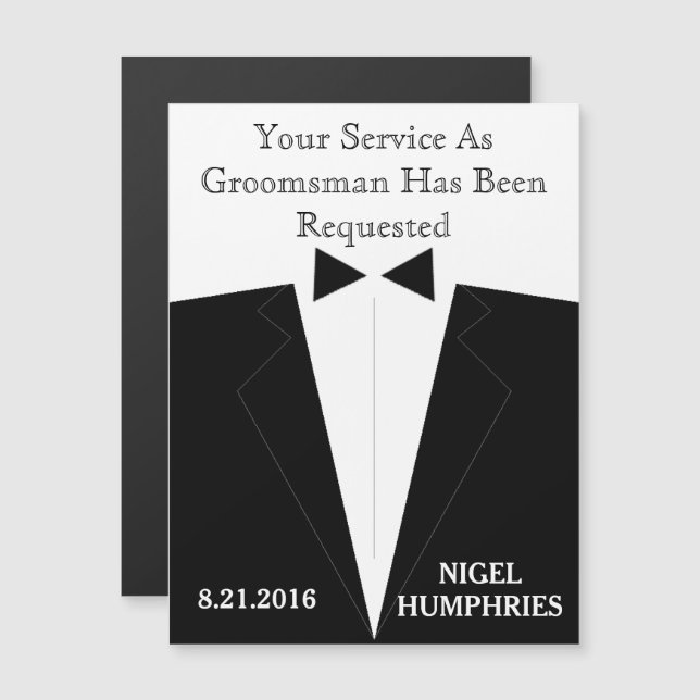 Best Man or Groomsman Reminder Magnetic Invitation (Front/Back)