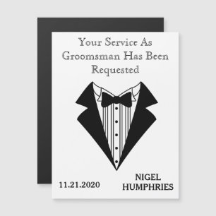 Best Man or Groomsman Reminder Magnetic Invitation