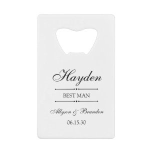 Best Man Personalized Credit Card Bottle Opener