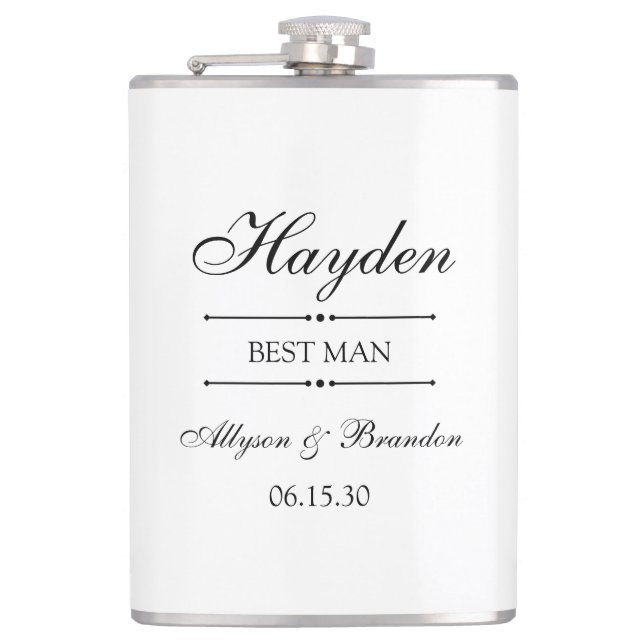 Best Man Personalized Hip Flask (Front)