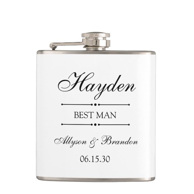 Best Man Personalized Hip Flask (Front)