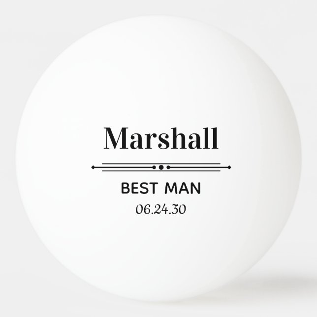 Best Man Personalized Ping Pong Ball (Front)