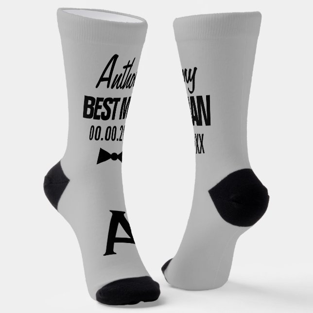 Best Man personalized wedding favour socks gift (Angled)