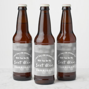 Best Man Proposal Bubbly Sparkly Personalized Beer Bottle Label
