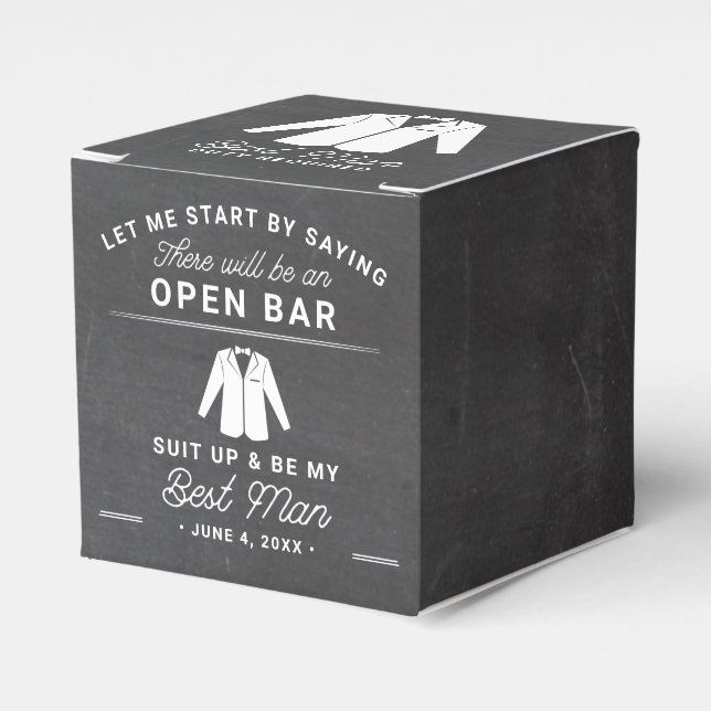 Best Man Proposal Will You Be My Groomsman Favor Box (Front Side)