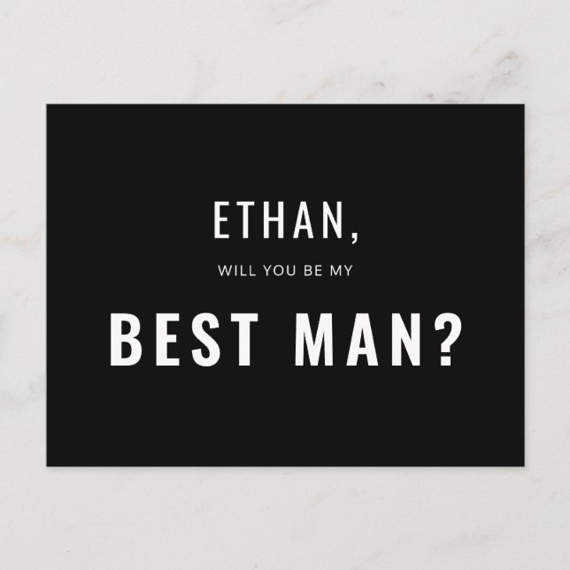 Best Man Request Modern Simple Invitation Postcard (Front)