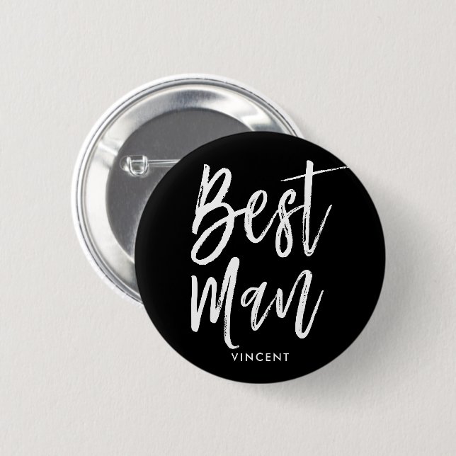 Best Man | Script Style Custom Wedding 2 Inch Round Button (Front & Back)