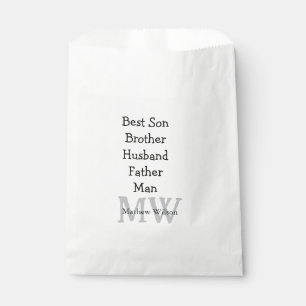 Best man son husband dad quotes add name text favour bag