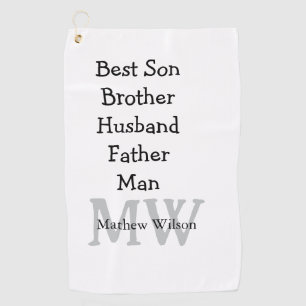 Best man son husband dad quotes add name text golf towel