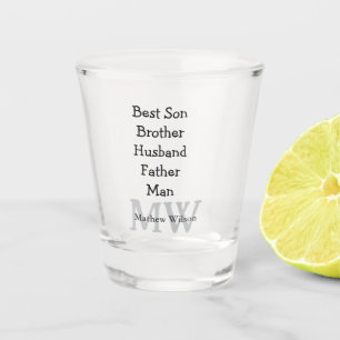 Best man son husband dad quotes add name text shot glass