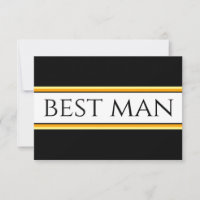 BEST MAN Sporty Black Yellow White Racing Stripes