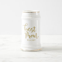 Best Man Stylish Gold Script Name Wedding