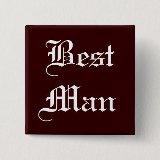 Best Man Text 2 Inch Square Button