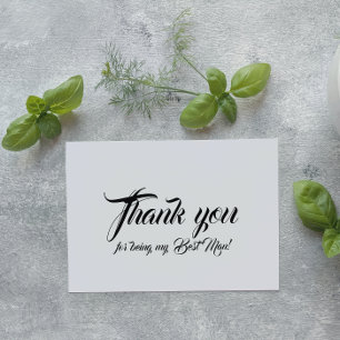 Best Man Thank You Silver Foil Card