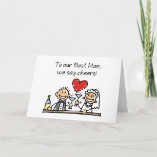 Best Man Thank You Wedding Stick Figures Card