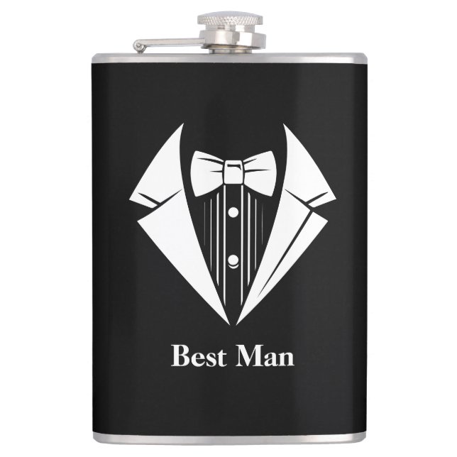 Best Man Vinyl Wrapped Flask (Front)