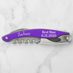 Best Man Violet Black Wedding Corkscrews