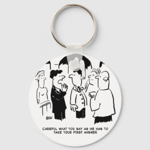 Best Man Warning to Bridegroom. Funny Cartoon Keychain