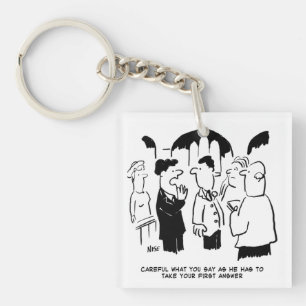 Best Man Warning to Bridegroom Keychain