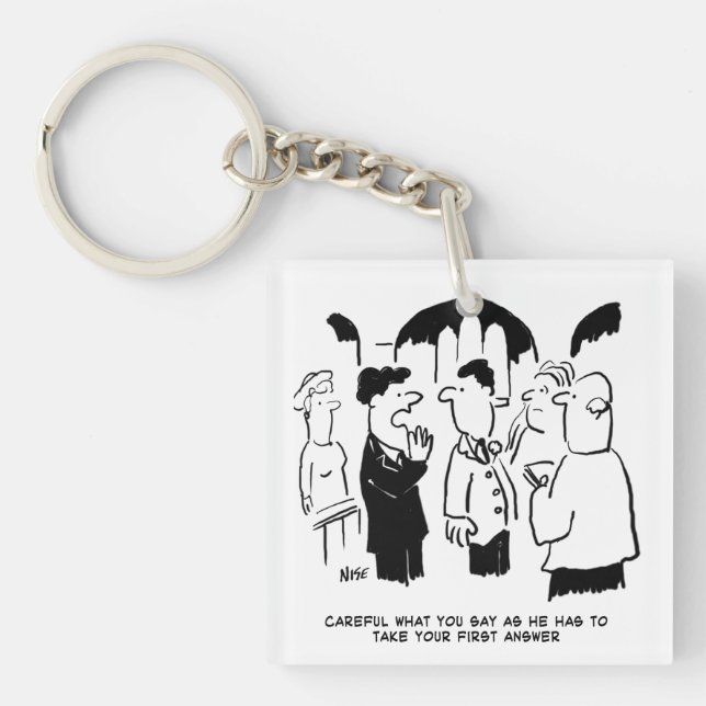 Best Man Warning to Bridegroom Keychain (Front)