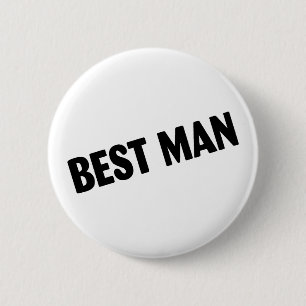 Best Man Wedding Black 2 Inch Round Button