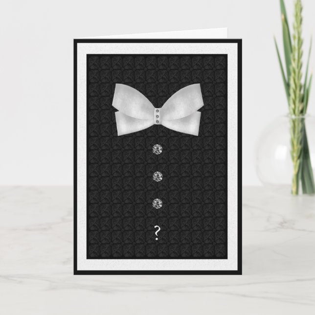 Best Man Wedding Black  Bow Tie Invitation (Front)