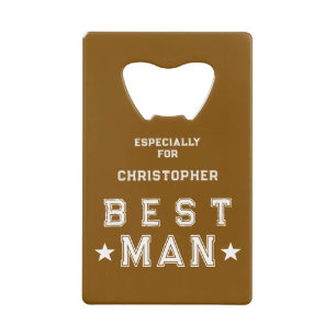 Best Man Wedding Brown Credit Card Bottle Opener