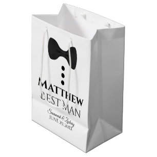 Best Man Wedding Gift Bag with Black Tie