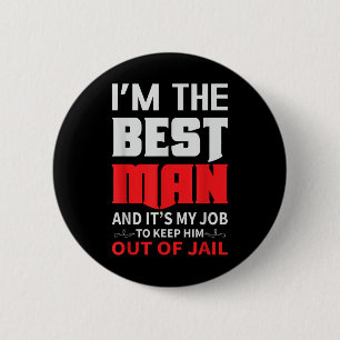 Best Man Wedding Groom Funny Bachelor Stag Party M 2 Inch Round Button