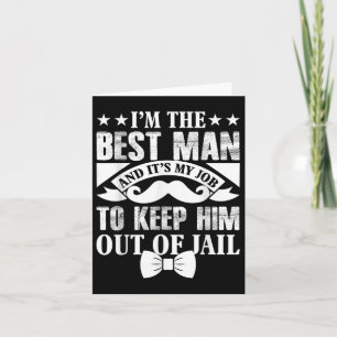 Best Man Wedding Groom Funny Bachelor Stag Party M Card