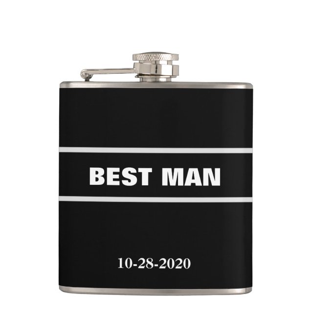Best Man Wedding Hip Flask (Front)